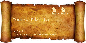 Meszko Márta névjegykártya