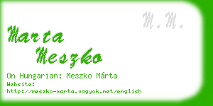 marta meszko business card